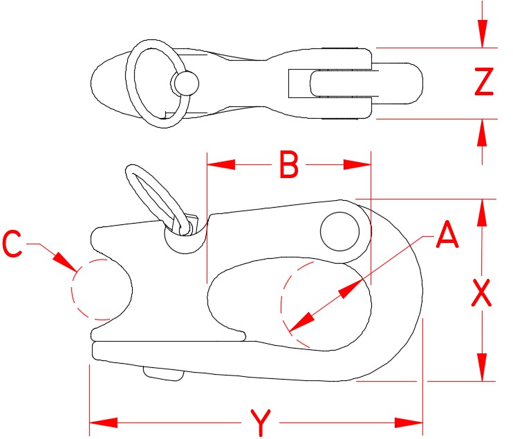 Stainless Steel Rope Snap Snackle, S0159-0001, S0159-0002, S0159-0003, Line Drawing